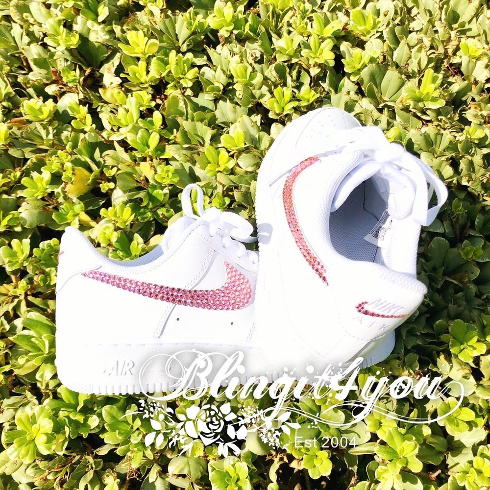 4 Swarovski crystals swooshes for Nike AF1 shoes - Picture 1 of 8